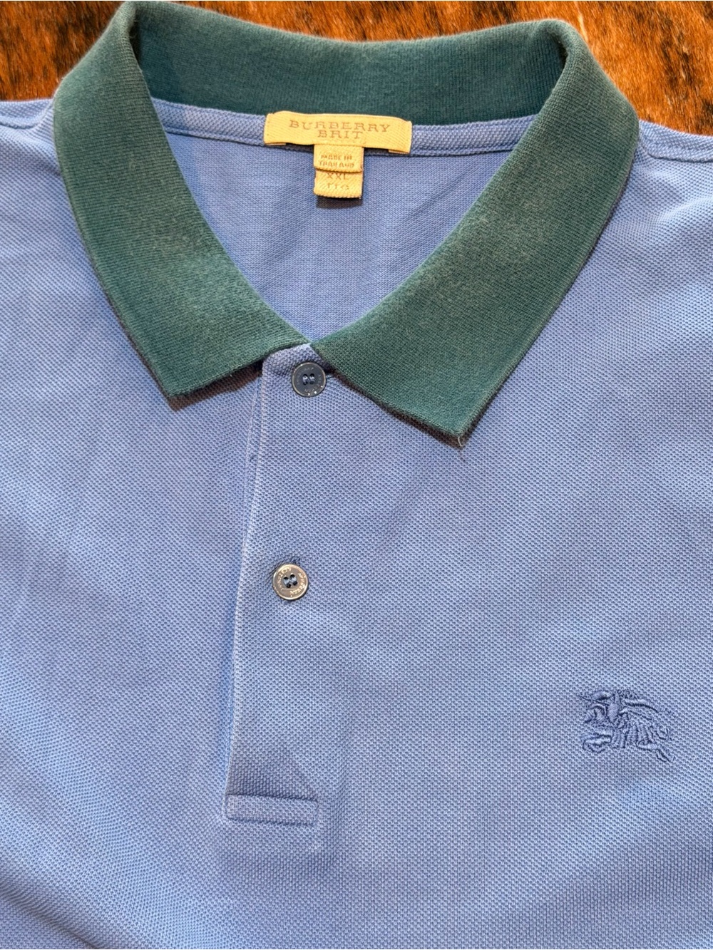 Men Burberry Polo Shirt Casual Pullover Gravenhurst Bright Hydrangea Size XXL - Picture 6 of 12